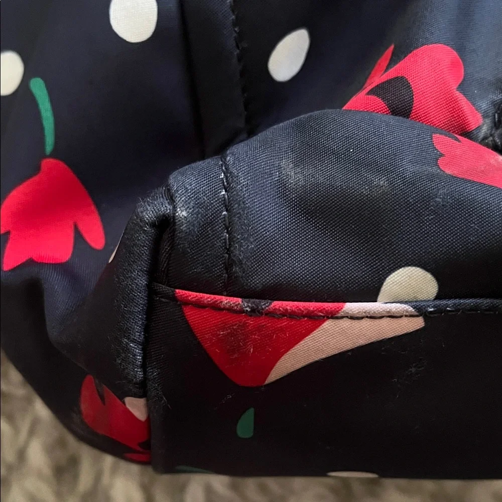 Kate Spade Black and Red Floral Baby Bag